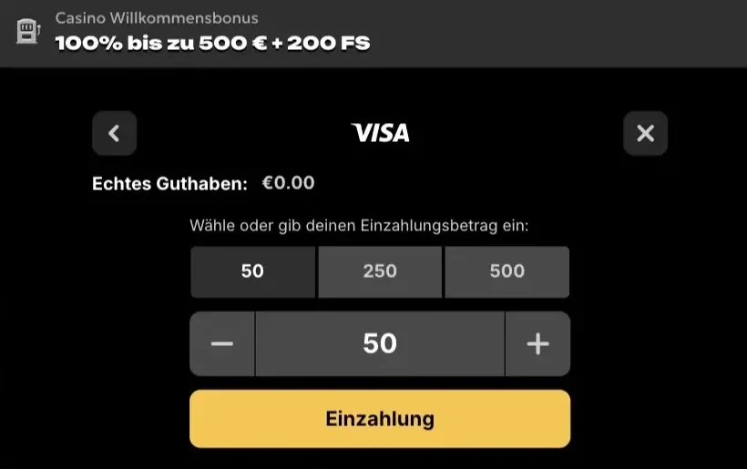 Spinsy Einzahlung