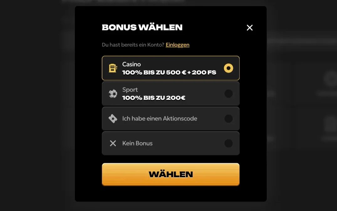 Spinsy Willkommensbonus