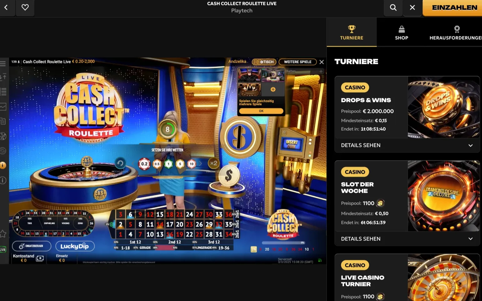 Spinsy Casino Live-Roulette