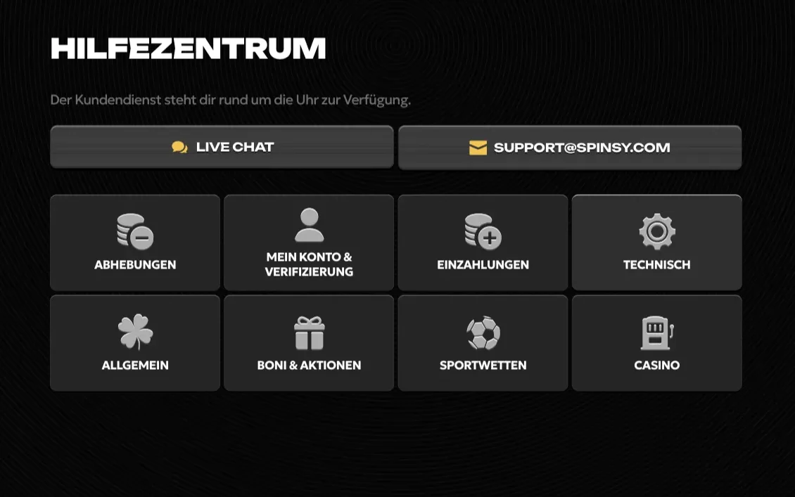 Spinsy Unterstützung